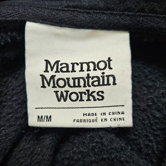 MARMOT Men's Mountain Hoody Sweatshirt Medium Logo Back Graphic Kangaroo Pocket - Picture 6 of 8